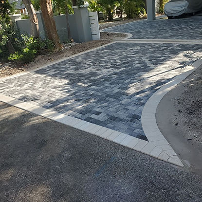 Brick paver driveway installation
