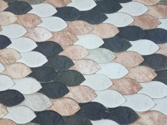 Artistic and old Chicago paver installation