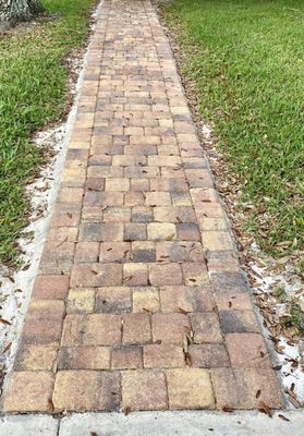 Front walkway paver installation